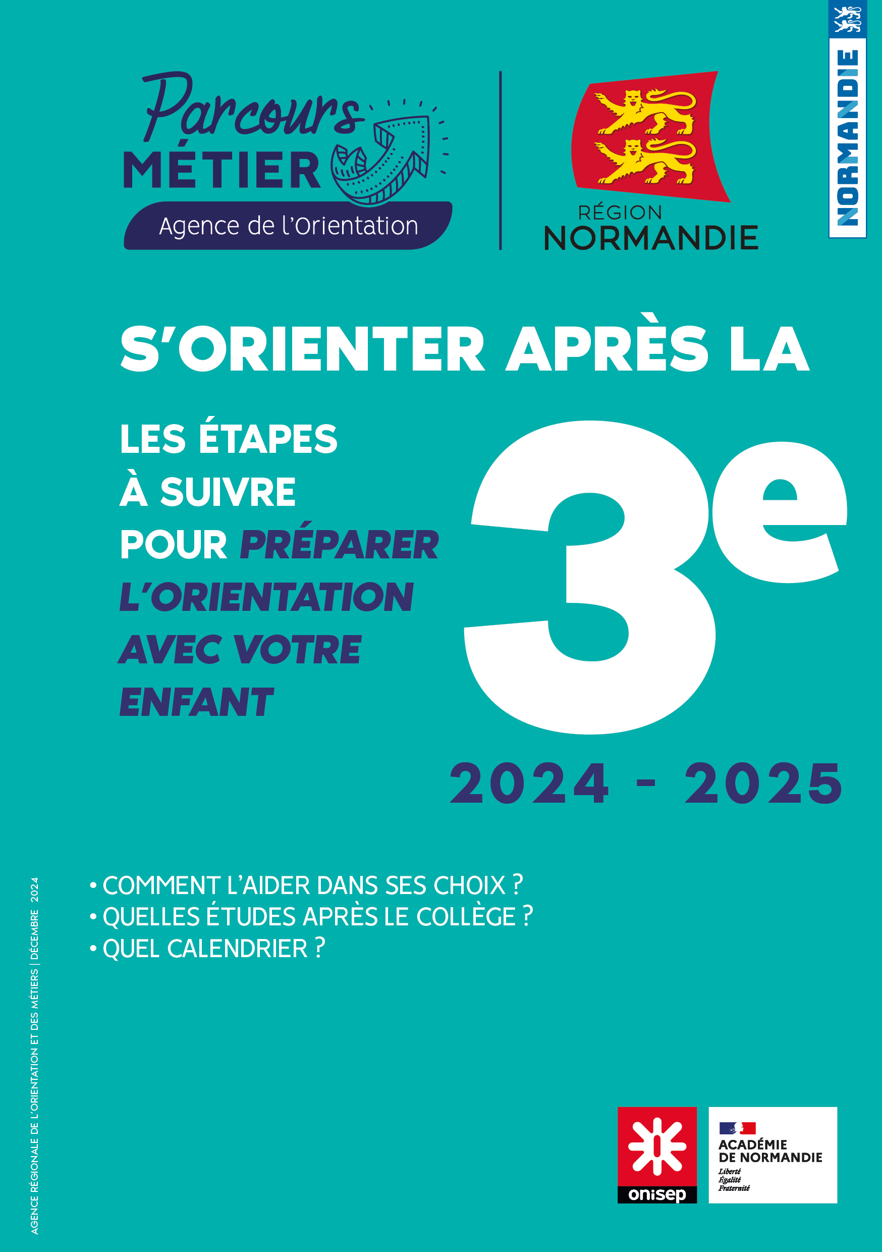 couverture dépliant S'orienter après la 3e 2024- 2025